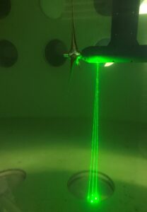 Fig 3- LDV measurement at the plane between blades and the sward